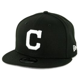 New Era 9Fifty Cleveland Indians Basic Snapback Hat Black White 2021