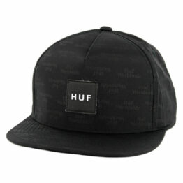 HUF Box Logo Jacquard Snapback Hat Black
