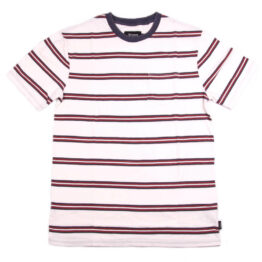 Brixton Hilt Washed Short Sleeve Pocket T-Shirt White Navy Red
