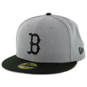 New Era 59Fifty Boston Red Sox Fitted Hat Storm Grey Black Black