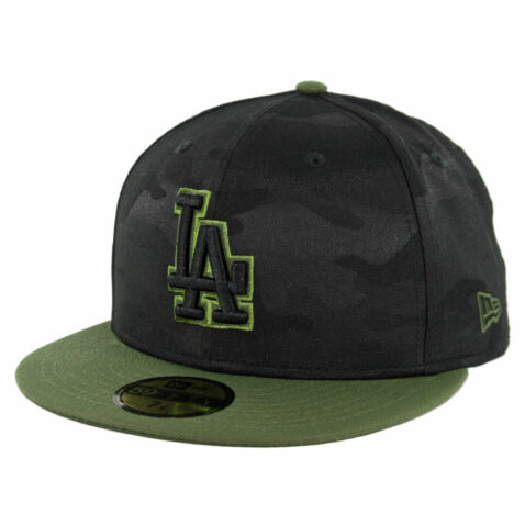 New Era 59Fifty Los Angeles Dodgers 2018 Memorial Day Fitted Hat Black Army Green
