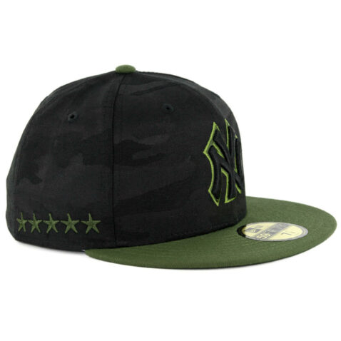 New Era 59Fifty New York Yankees 2018 Memorial Day Fitted Hat Black Army Green - Image 2