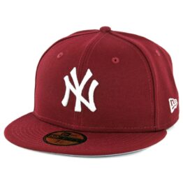 New Era 59Fifty New York Yankees Fitted Hat Cardinal White