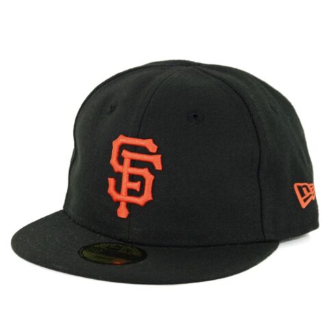 New Era 59Fifty My First San Francisco Giants Game On Field Infant Size Fitted Hat Black Orange