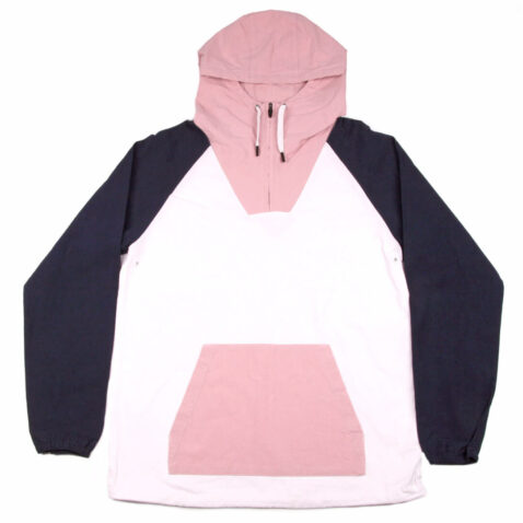 The Quiet Life Boardwalk Windy Pullover Jacket White Navy Pink