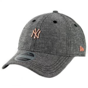 New Era 9Twenty New York Yankees Team Badged Strapback Hat Heather Graphite