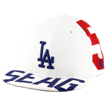 New Era 9Fifty Los Angeles Dodgers Player Pick Seager V1 Snapback Hat White