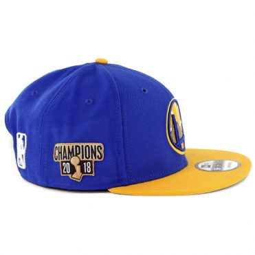 New Era 9Fifty Golden State Warriors 2018 Champion Snapback Hat Royal Blue Yellow