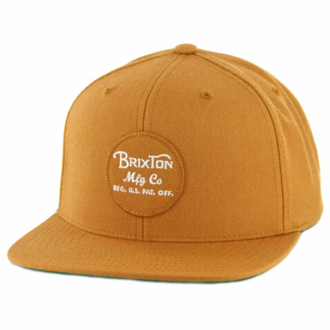 Brixton Wheeler Snapback Hat Copper White
