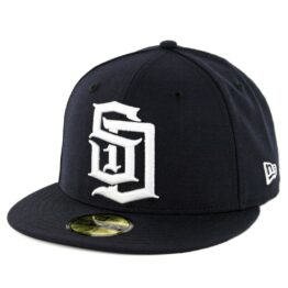 New Era 59Fifty Dyse One San Diego SD Logo Fitted Hat Dark Navy White