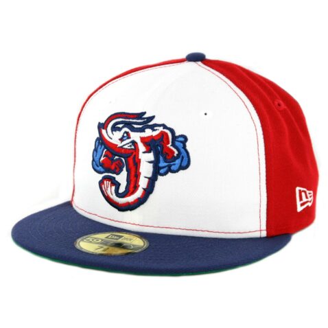 New Era 59Fifty Jacksonville Jumbo Shrimp Fitted Hat Red White Light Blue