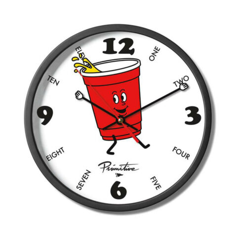 Primitive Red Cup Wall Clock