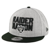 New Era 9Fifty Oakland Raiders Raider Nation Snapback Hat Heather Grey Black
