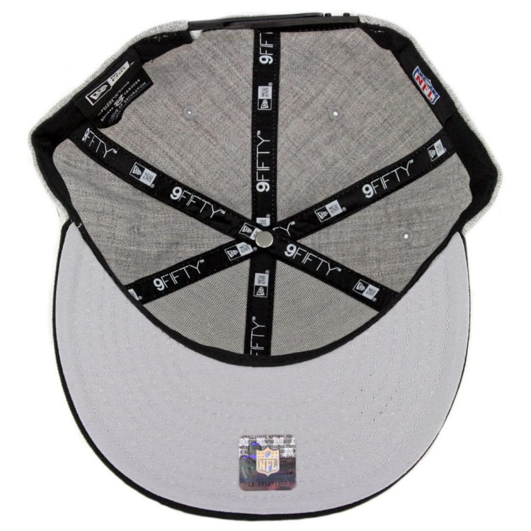 New Era 9Fifty Oakland Raiders Raider Nation Snapback Hat Heather Grey Black-Inside New Era 9Fifty Oakland Raiders Raider Nation Snapback Hat Heather Grey Black-Inside