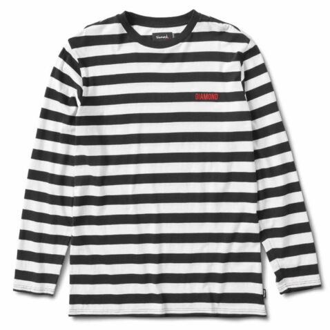Diamond Supply Co Striped Long Sleeve T-Shirt Black White