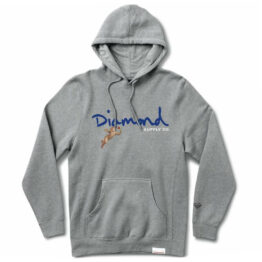 Diamond Supply Co Trinity Hooded Pullover Sweatshirt Heather Grey