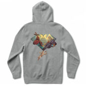Diamond Supply Co Trinity Hooded Pullover Sweatshirt Heather Grey-Back