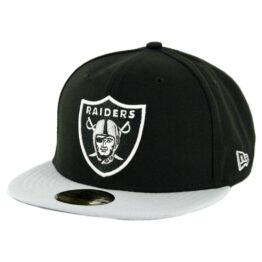 New Era 59Fifty Oakland Raiders Fitted Hat Black Light Grey