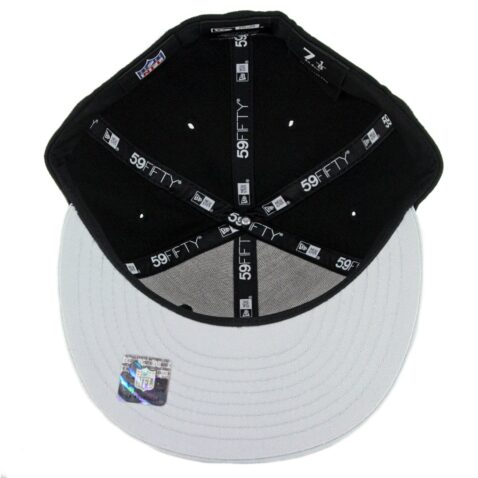 New Era 59Fifty Oakland Raiders Fitted Hat Black Light Grey - Image 3