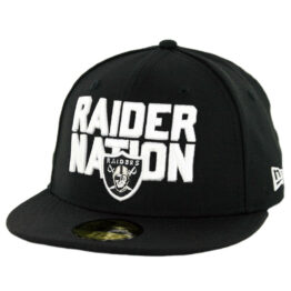New Era 59Fifty Las Vegas Raiders Raider Nation Fitted Hat Black White