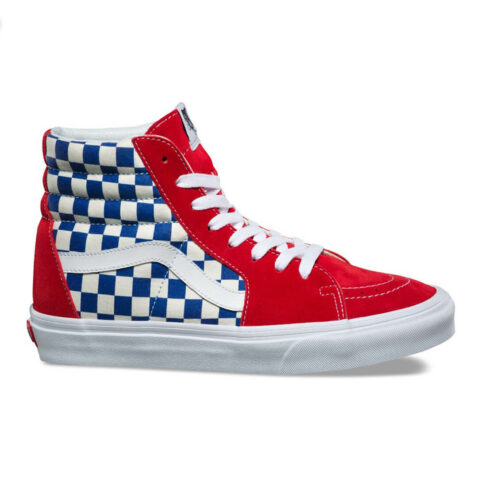Vans BMX Checkerboard Sk8-Hi Shoe True Blue Red