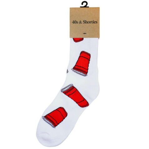 40's & Shorties Red Cup Sock White