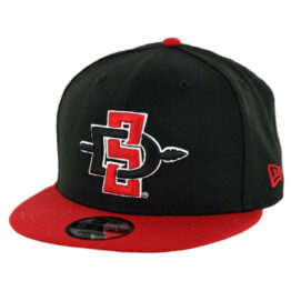 New Era 9Fifty San Diego State University Aztecs II Snapback Hat Black Scarlet