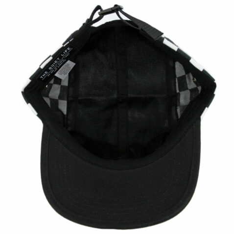 The Quiet Life Checker 5 Panel Camper Clipback Hat Black Checker