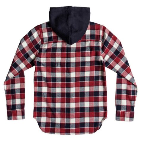 DC Shoes Runnels Flannel Long Sleeve Hooded Shirt Tango Red