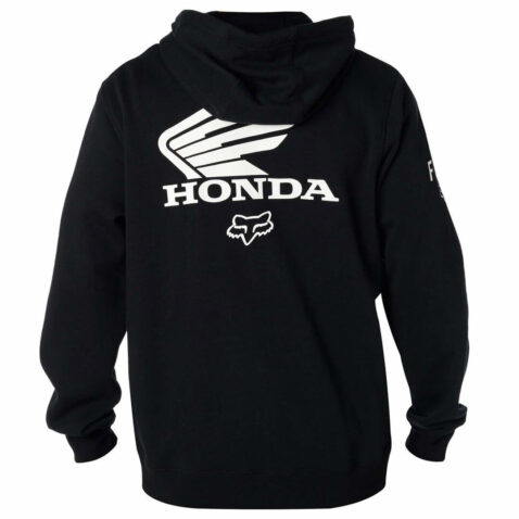 FOX Honda Zip Fleece Hooded Sweatshirt Black - Image 2