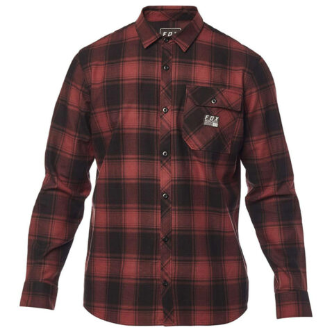 FOX Voyd Flannel Long Sleeve Shirt Bordeaux