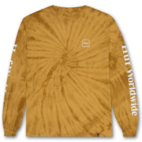HUF Domestic Tie Dye Long Sleeve T-Shirt Honey Mustard