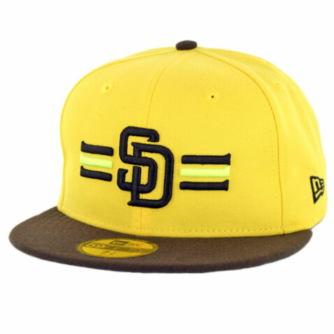 New Era 59Fifty San Diego Padres 2018 Players Weekend Fitted Hat Yellow Dark Brown