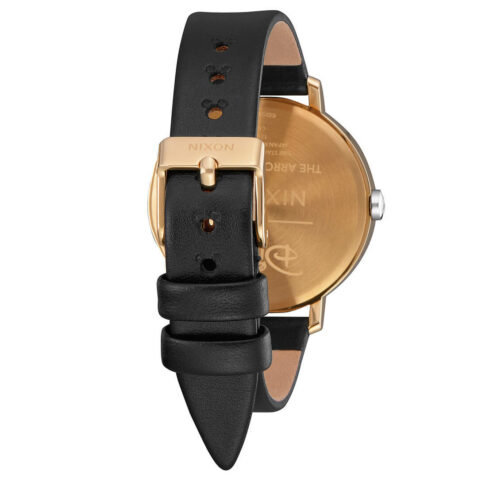 Nixon x Disney Arrow Leather Watch Gold Black Mickey