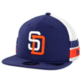 New Era 9Fifty San Diego Padres Striped Side Lineup Snapback Hat Light Navy