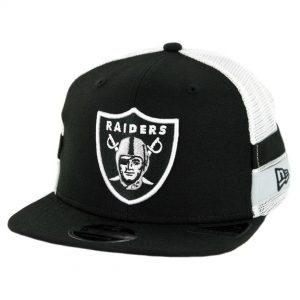 New Era 9Fifty Oakland Raiders Striped Side Lineup Snapback Hat Black