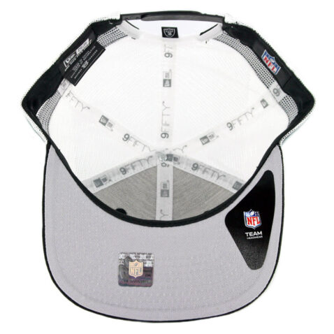 New Era 9Fifty Oakland Raiders Striped Side Lineup Snapback Hat Black