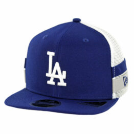 New Era 9Fifty Los Angeles Dodgers Striped Side Lineup Snapback Hat Dark Royal