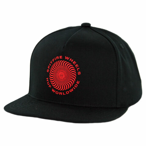 HUF X Spitfire Swirl Snapback Hat Black