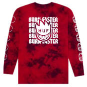 HUF X Spitfire Burn Faster Long Sleeve T-Shirt Red