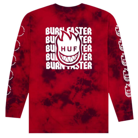 HUF X Spitfire Burn Faster Long Sleeve T-Shirt Red