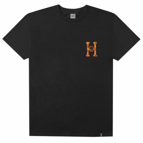 HUF X Spitfire Flaming H Short Sleeve T-Shirt Black