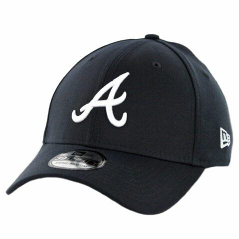 New Era 39Thirty Atlanta Braves Road Team Classic Stretch Fit Hat Dark Navy