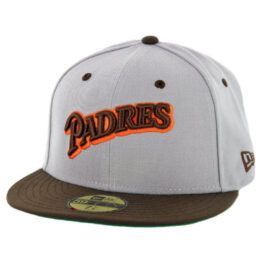 New Era 59Fifty San Diego Padres Cooperstown Fitted Hat Gray Brown