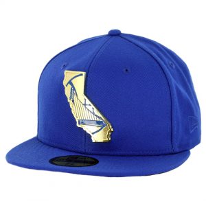 New Era 59Fifty Golden State Warriors Gold Stated Fitted Hat Royal Blue