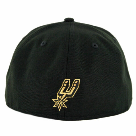 New Era 59Fifty San Antonio Spurs Gold Stated Fitted Hat Black