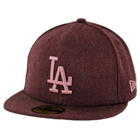 New Era 59Fifty Los Angeles Dodgers Twisted Frame Fitted Hat Heather Cardinal
