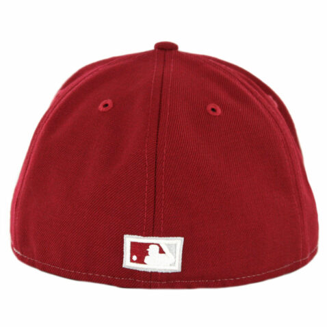 New Era 59Fifty Philadelphia Phillies 1970 Vintage Stripe Cooperstown Fitted Hat Maroon Ivory White