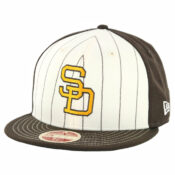 New Era 59Fifty San Diego Padres 1991 Vintage Stripe Cooperstown Fitted Hat Brown