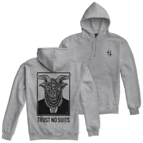 Sketchy Tank Trust 2 Pullover Hooded Sweatshirt Heather Grey